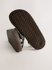 Khaki Green Standard Fit (F) Double Buckle Cushioned Footbed Sandals - Image 4 of 4