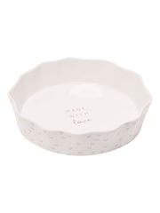 Widdop Cream Round Scolloped Pie Dish Made With Love - Image 3 of 5