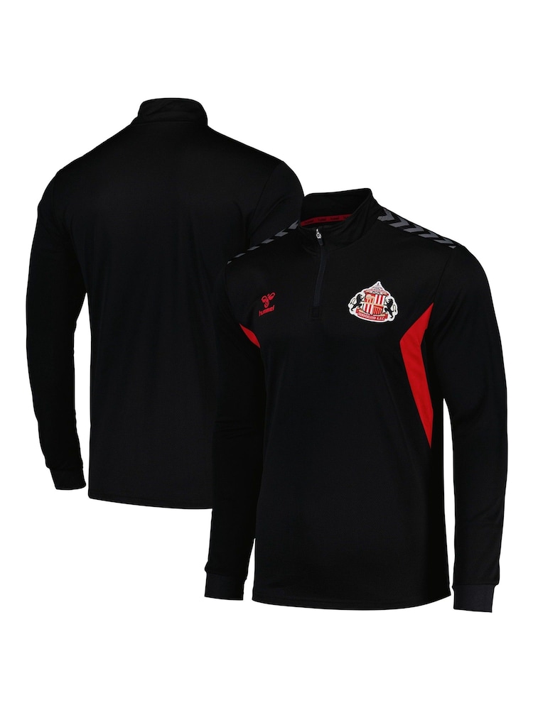 Hummel Black Sunderland Training Quarter Zip Sweatshirt - Image 1 of 3