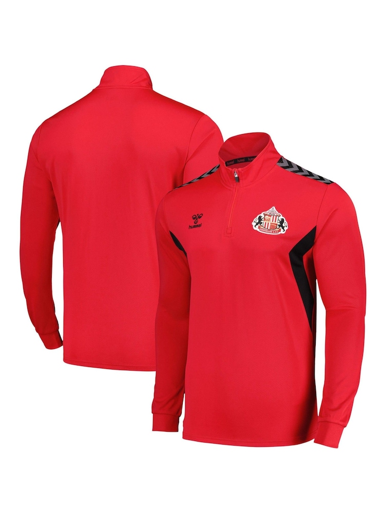 Hummel Red Sunderland Training Quarter Zip Sweatshirt - Image 1 of 3