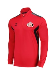 Hummel Red Sunderland Training Quarter Zip Sweatshirt - Image 2 of 3