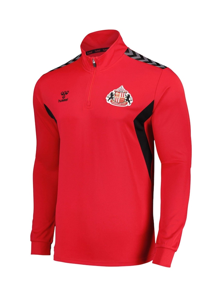 Hummel Red Sunderland Training Quarter Zip Sweatshirt - Image 2 of 3