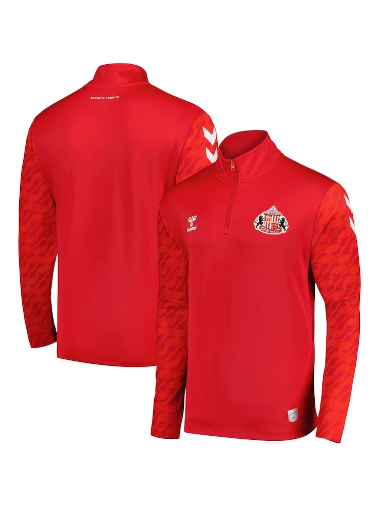 Hummel Red Sunderland Home Pre-Match Quarter Zip Jacket - Image 1 of 3