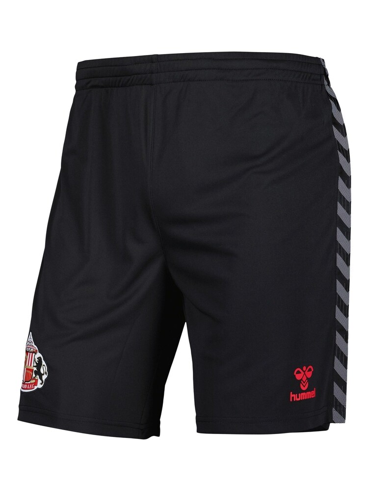 Hummel Black Sunderland Training Poly Shorts - Image 2 of 4 Hummel Black Sunderland Training Poly Shorts - Image 2 of 4
