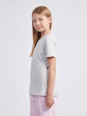 New Balance Grey Girls 100% Cotton Stacked Logo T-Shirt - Image 2 of 8