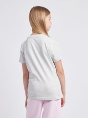 New Balance Grey Girls 100% Cotton Stacked Logo T-Shirt - Image 3 of 8