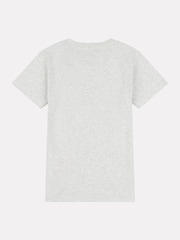 New Balance Grey Girls 100% Cotton Stacked Logo T-Shirt - Image 7 of 8