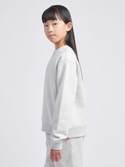 New Balance Grey Girls Stacked Logo Sweatshirt - Image 2 of 8