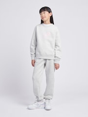 New Balance Grey Girls Stacked Logo Sweatshirt - Image 5 of 8