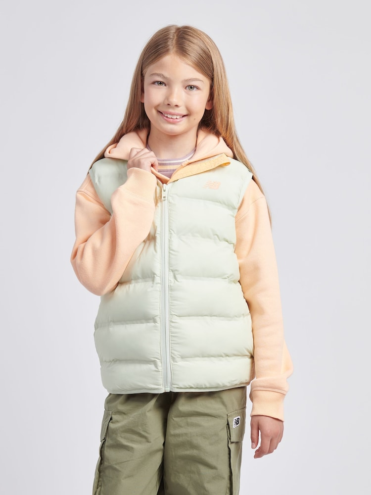 New Balance Green Girls Bond Quilted Gilet - Image 1 of 8
