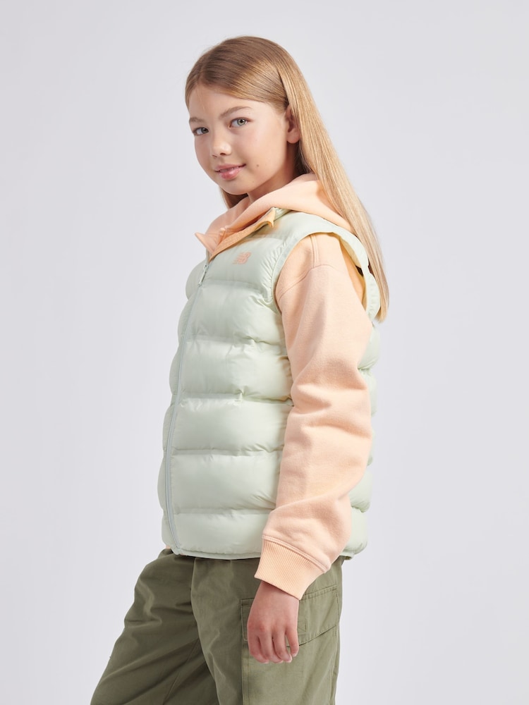 New Balance Green Girls Bond Quilted Gilet - Image 2 of 8