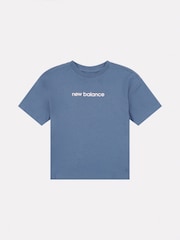 New Balance Blue Girls 100% Cotton Selfie Graphic T-Shirt - Image 1 of 3