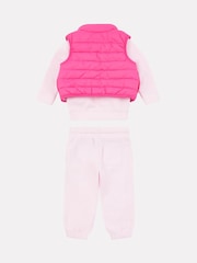 New Balance Red Baby Girls Sweatshirt Joggers & Gilet Set - Image 2 of 6