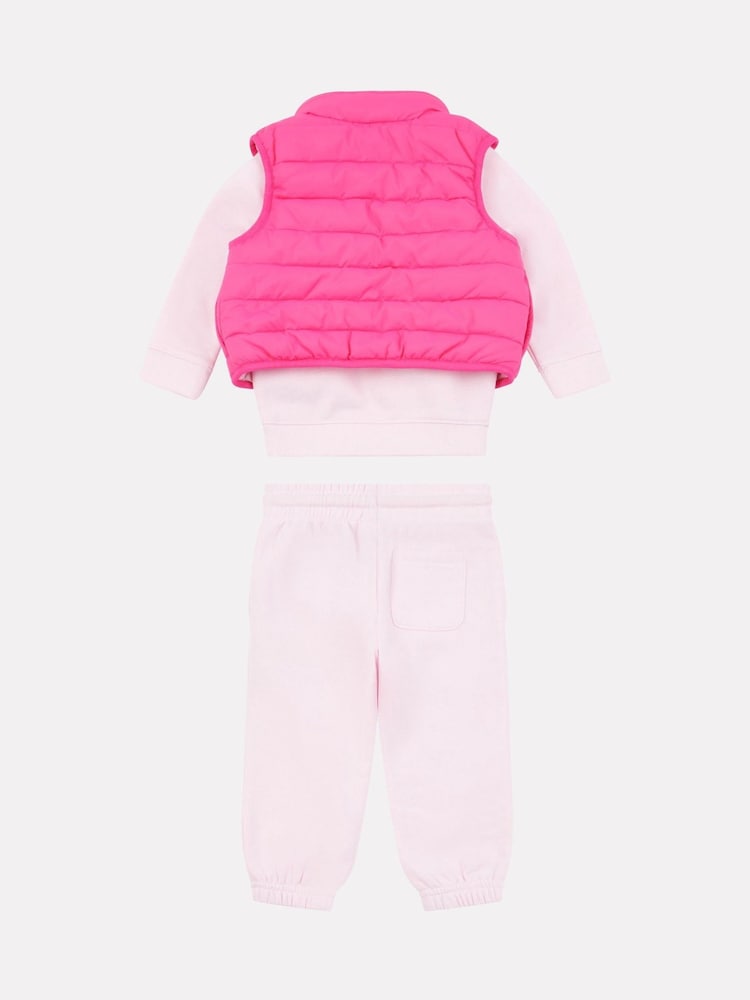 New Balance Red Baby Girls Sweatshirt Joggers & Gilet Set - Image 2 of 6