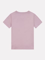 New Balance Red Girls 100% Cotton Stacked Logo T-Shirt - Image 2 of 3