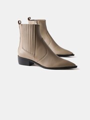 Mint Velvet Natural Leather Western Ankle Boots - Image 3 of 6