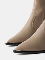 Mint Velvet Natural Leather Western Ankle Boots - Image 4 of 6