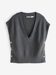 Mint Velvet Grey Sleeveless Tabard 100% Cotton Vest Top - Image 4 of 6