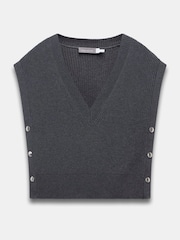 Mint Velvet Grey Sleeveless Tabard 100% Cotton Vest Top - Image 5 of 6