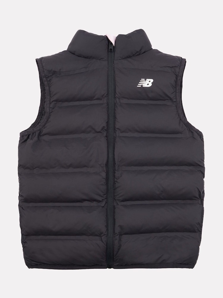 New Balance Black Girls Bond Quilted Gilet - Image 1 of 3