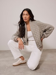 Mint Velvet Green Green Quilted Jacket - Image 4 of 7