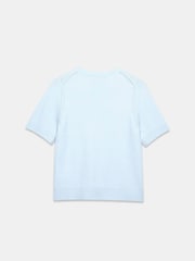 Mint Velvet Blue Wool Blend Knit T-Shirt - Image 8 of 9