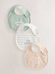 Neutral Brown/ Mint Green Slogan - Pack de 3 Baberos de bebé - Imagen 1 de 6