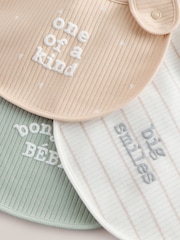 Neutral Brown/ Mint Green Slogan - Pack de 3 Baberos de bebé - Imagen 6 de 6