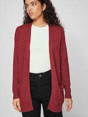 VILA Burgundy Long Sleeve Lightweight Knit Cardigan - Image 2 of 6