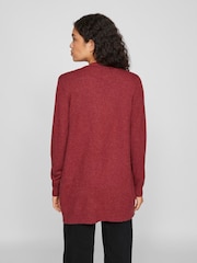 VILA Burgundy Long Sleeve Lightweight Knit Cardigan - Image 3 of 6