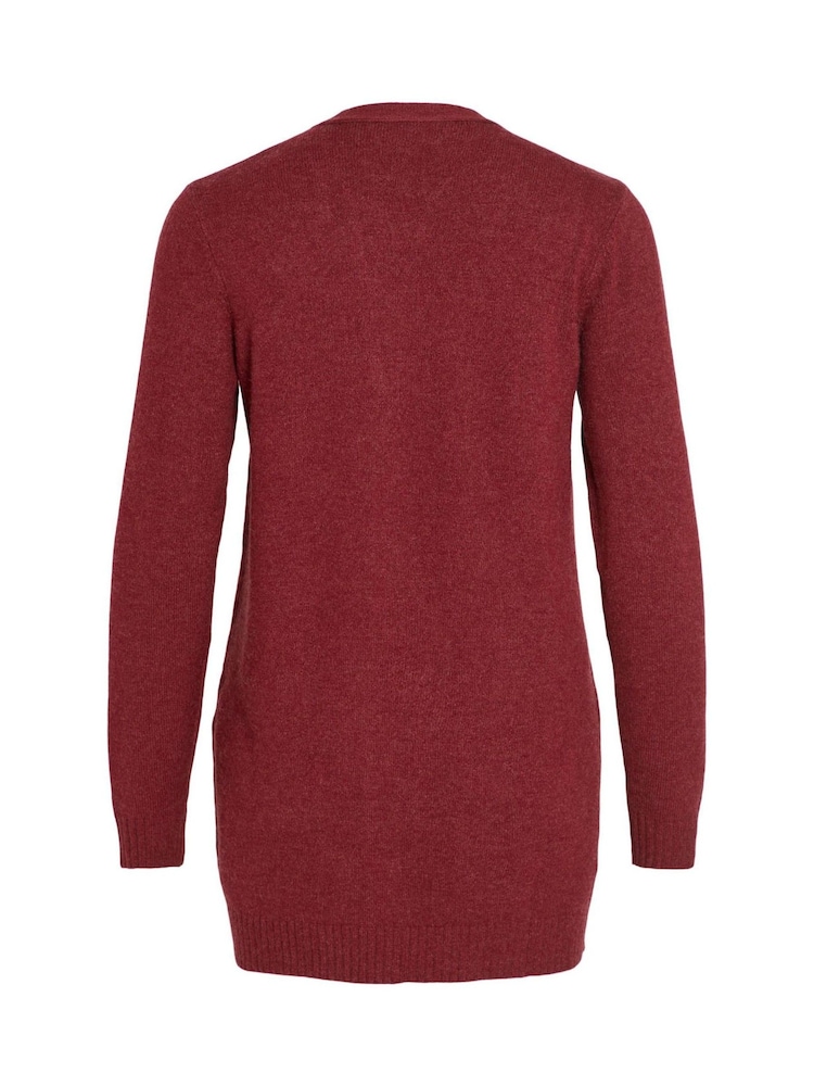 VILA Burgundy Long Sleeve Lightweight Knit Cardigan - Image 6 of 6