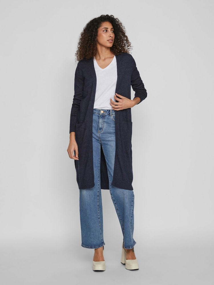 VILA Blue Longline Lightweight Cardigan - Image 1 of 6