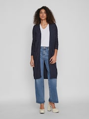VILA Blue Longline Lightweight Cardigan - Image 2 of 6