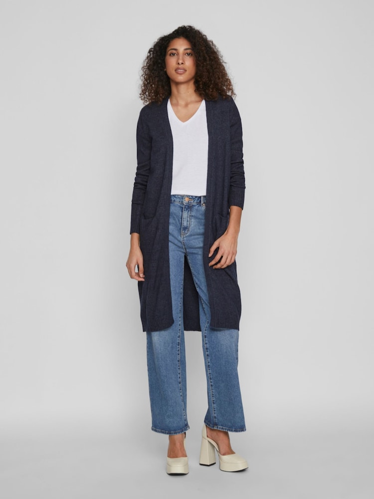 VILA Blue Longline Lightweight Cardigan - Image 2 of 6
