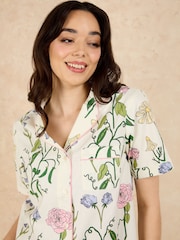 Their Nibs Cream Soft Spring Floral Cotton Short Pyjama Set - Image 3 of 4