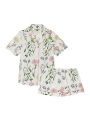 Their Nibs Cream Soft Spring Floral Cotton Short Pyjama Set - Image 4 of 4