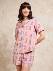 Their Nibs Pink Cowgirl Boots Cotton Short Pyjama Set - Image 3 of 5
