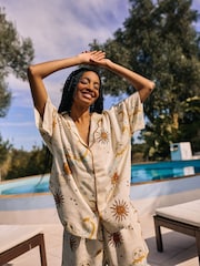 Their Nibs Cream La Luna Oversized Scallop Short Pyjama Set - Image 2 of 5