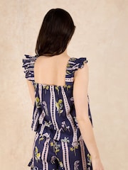Their Nibs Frill Scallop Trim Floral Cotton Voile Short Pyjama Set - Image 2 of 4