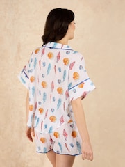 Their Nibs White Beachcomber Crinkle Cotton Oversized Short Pyjama Set - Image 2 of 4