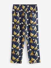 Their Nibs Navy Bananas Mens Short Sleeve Cotton Long Pyjama Set - Image 3 of 4