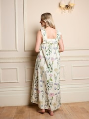 Their Nibs Cream Spring Floral Square Neck Cotton Maxi Nightdress - Image 3 of 5