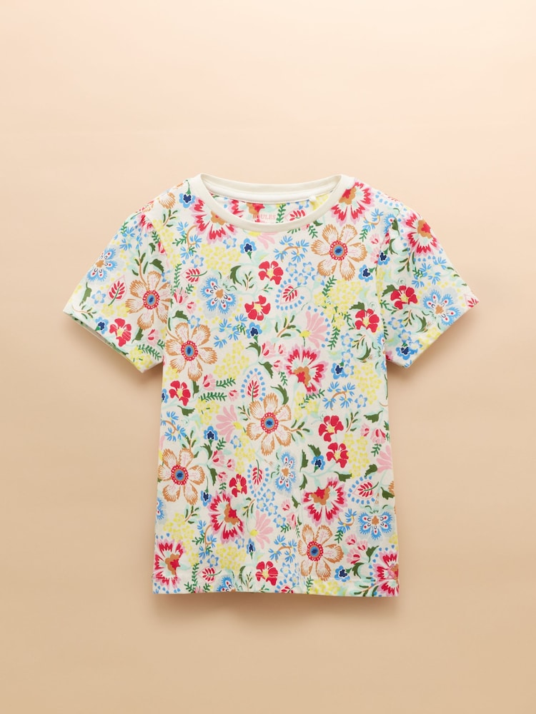 Joules Let's Go Multi Floral Short Sleeve T-Shirt - Image 1 of 4