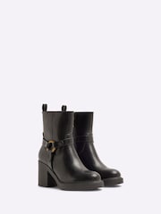 River Island Black Heeled Harness Ankle Boots - Image 2 of 4
