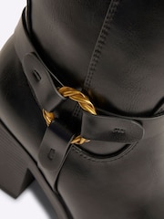 River Island Black Heeled Harness Ankle Boots - Image 4 of 4