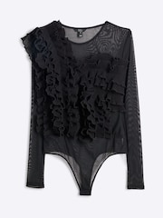 River Island Black Frill Long Sleeve Bodies - Image 5 of 6