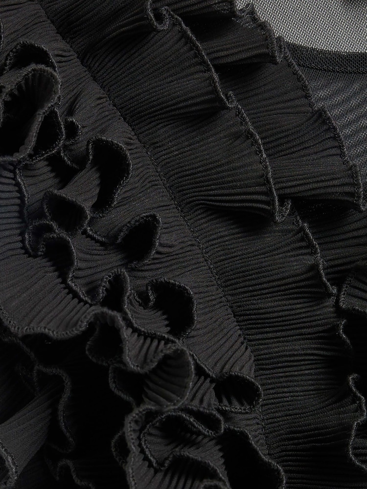 River Island Black Frill Long Sleeve Bodies - Image 6 of 6