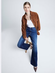 River Island Dark Blue High Waisted Relaxed Straight 100% Cotton Jeans - Image 2 of 5