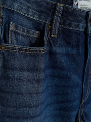 River Island Dark Blue High Waisted Relaxed Straight 100% Cotton Jeans - Image 4 of 5