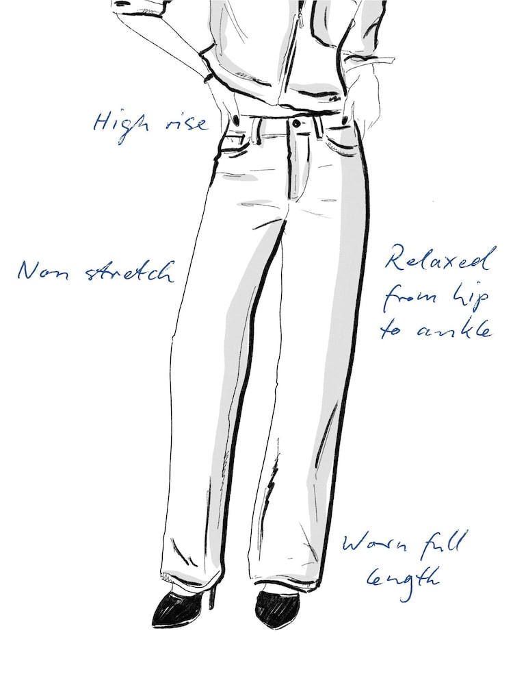 Dunkelblau - River Island hochtaillierte Relaxed-Fit-Jeans im geraden Schnitt aus 100 % Baumwolle - Bild 5 von 5 Dunkelblau - River Island hochtaillierte Relaxed-Fit-Jeans im geraden Schnitt aus 100 % Baumwolle - Bild 5 von 5